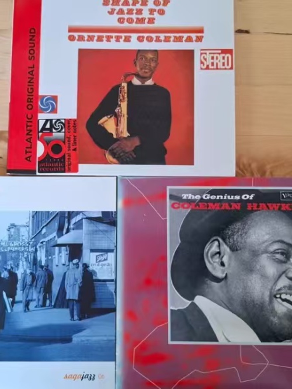 Ornette Coleman & Jazz Vinyl Album Lot — Red, Black, White Covers